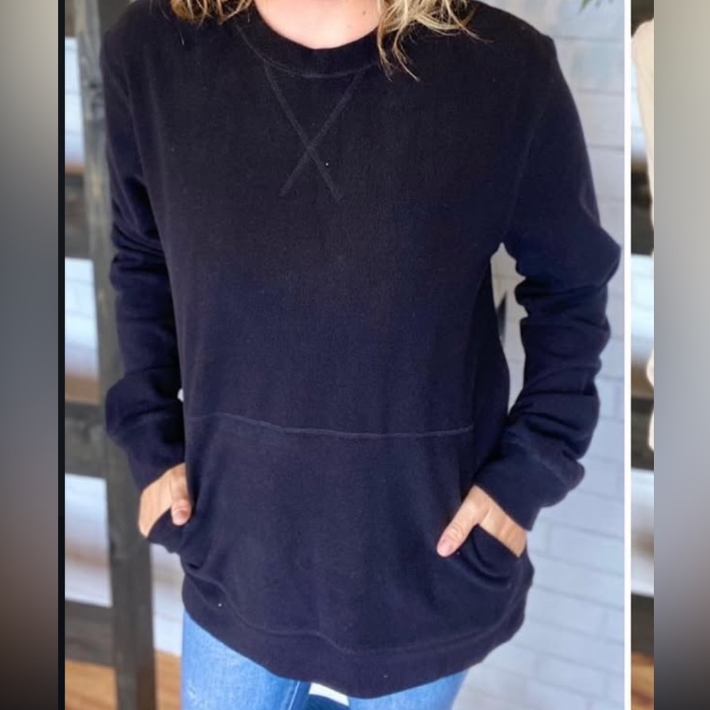 Mono B Black Crew Neck Sweater Lightweight Classic